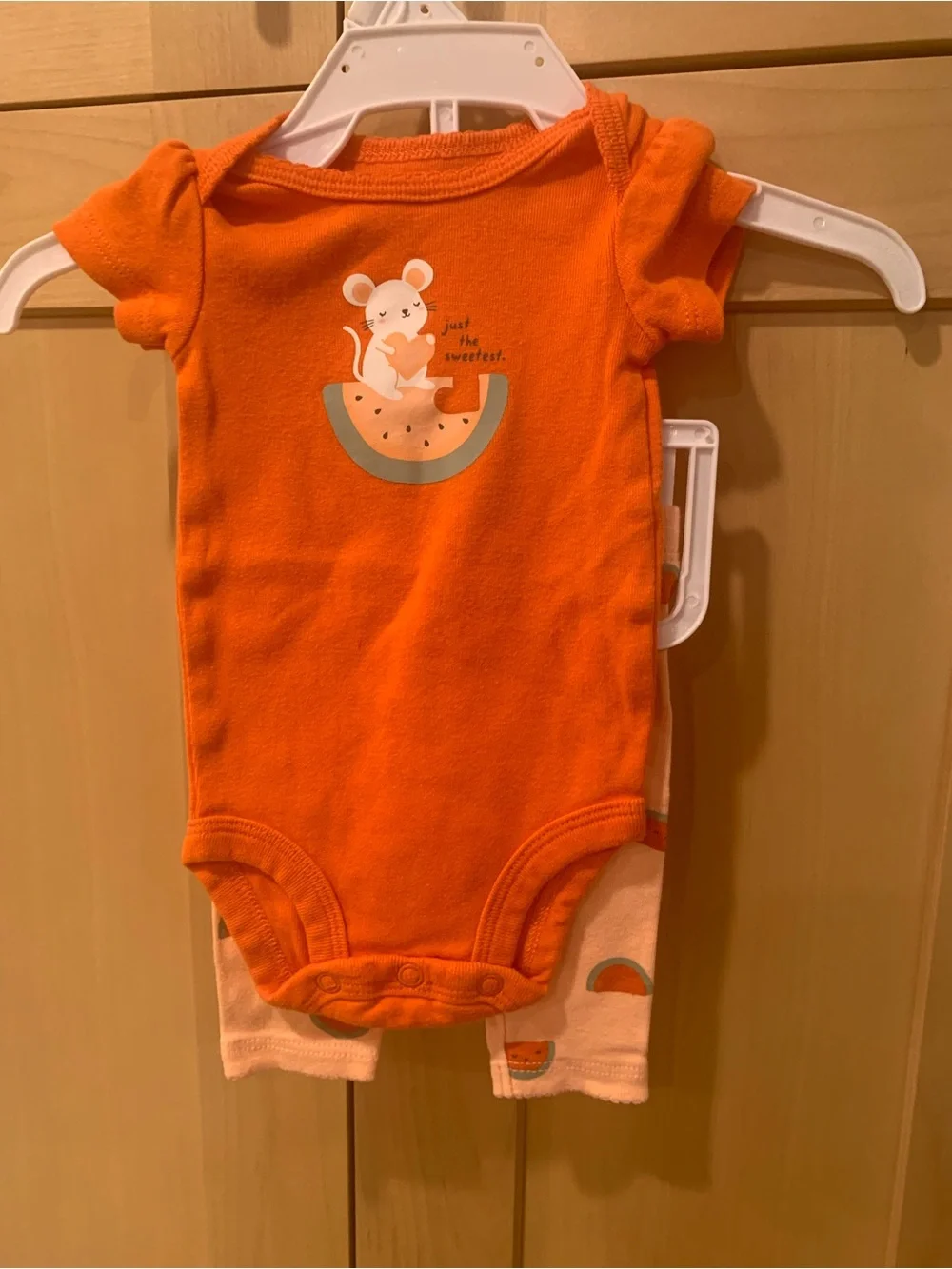 Orange Watermelon Onesie and Legging Set for Newborn Baby
